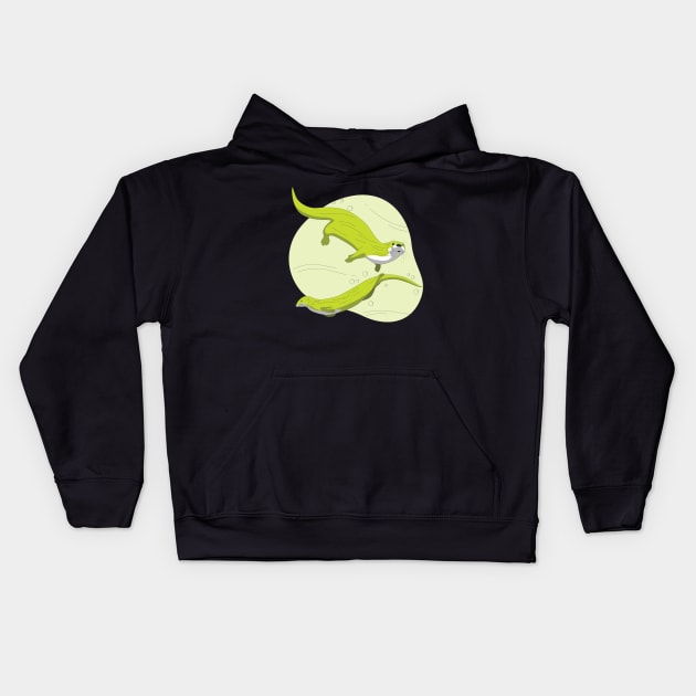 Otter - Otters swimming Kids Hoodie by KC Happy Shop